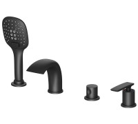 Смеситель на борт ванны Timo Helmi на 4 отверстия комплект черный 4020/03Y