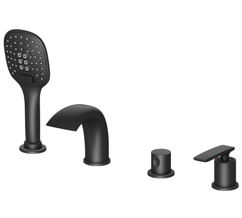 Смеситель на борт ванны Timo Helmi на 4 отверстия комплект черный 4020/03Y