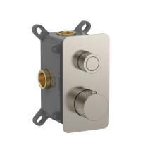 Термостат встраиваемый AQUAMET Siena 1 потр. с рег. напора и внутр. частью никель AQM8810BN