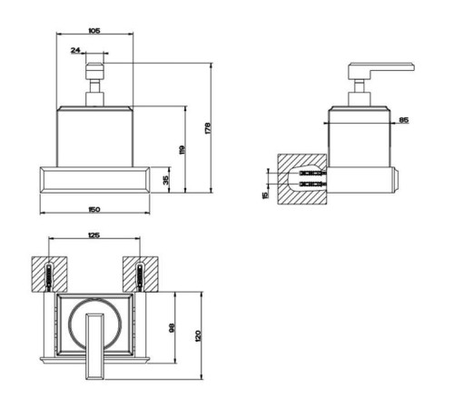 Дозатор для жидкого мыла Gessi Eleganza подвесной хром/белый 46413#031