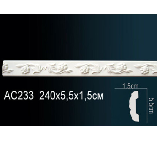 Молдинг Perfect полиуретановый с рисунком 2000х61х21 мм AC233