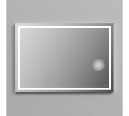 Зеркало настенное AM.PM Gem с LED-подсветкой часами и косметическим зеркалом 100 см M91AMOX1003WG
