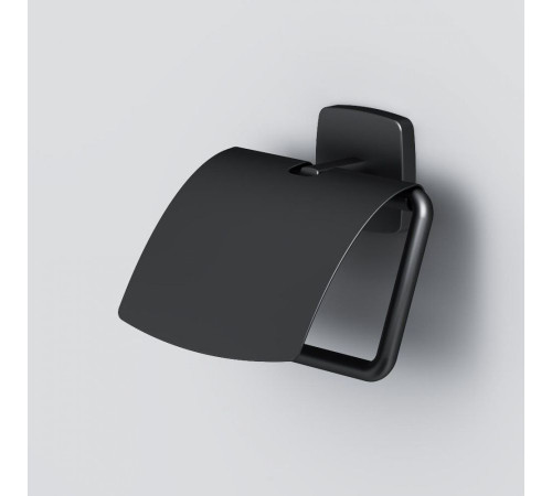 Держатель для туалетной бумаги AM.PM Gem с крышкой черный A90341422