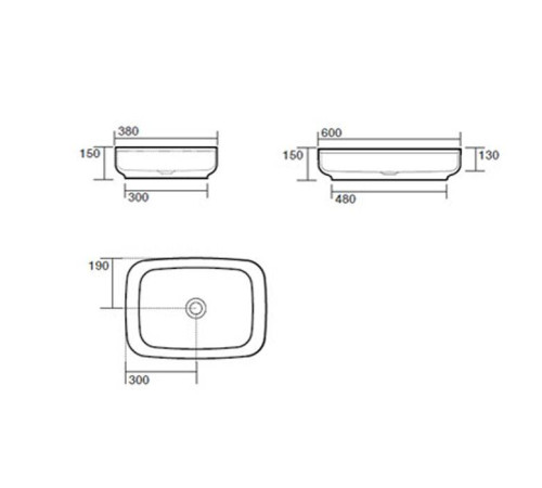 Раковина накладная Kerasan Tribeca 60х38 см без отверстия белый 514101