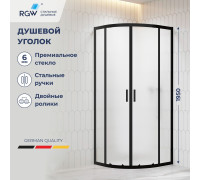 Душевой уголок RGW CL-56B 800x800 мм полукруглый черный прозрачное стекло 06095688-44