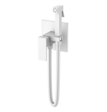 Гигиенический душ со смесителем Boheme Qubic белый матовый 477-MW