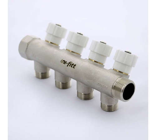 Коллектор с вентилями Uni-Fitt 3/4 4 выхода 1/2 40 мм 400N3240