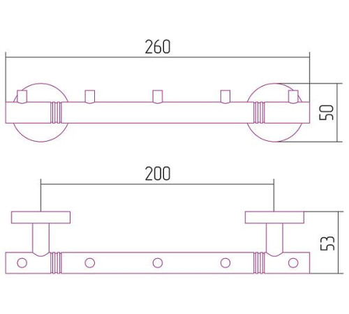Вешалка подвесная Сунержа Каньон 320 мм 6 крючков флок красный 56-3000-1006