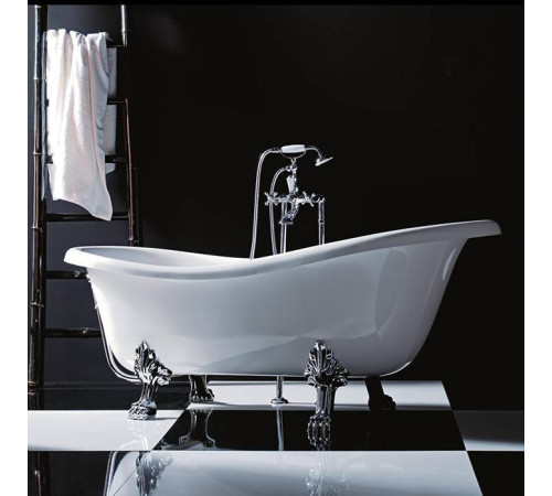 Ванна отдельностоящая Treesse Epoca 170x80x72/60 см композит белый/хром V5071 cr