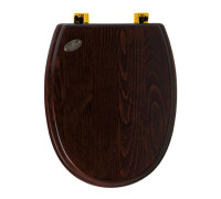 Сиденье для унитаза SIMAS Arcade микролифт дерево/золото AR009noce/oro