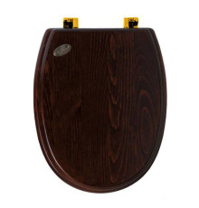 Сиденье для унитаза SIMAS Arcade микролифт дерево/золото AR009noce/oro