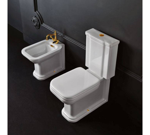 Унитаз-моноблок Kerasan Waldorf 68х40 см белый/золото 411701/418101/760391/750991