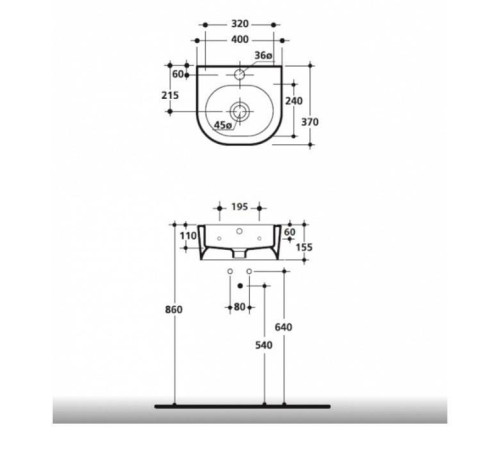 Раковина Kerasan Flo 40х37 см 314901