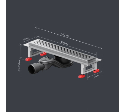 Трап для душа линейный AM.PM Masterflow Cut Gradient 40 см W01SC-P11-040-01SB