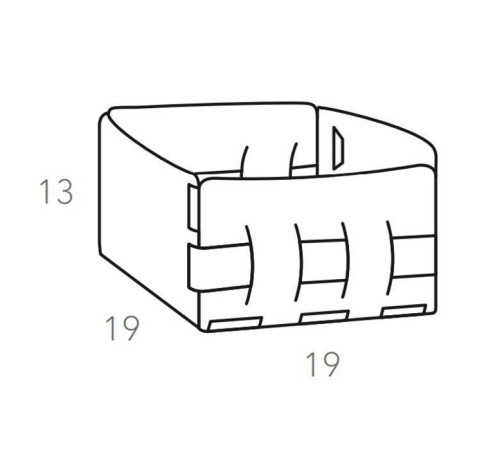 Корзинка ADJ Mini Bottega 19x19x13 см панна котта/белый 1019.16/10