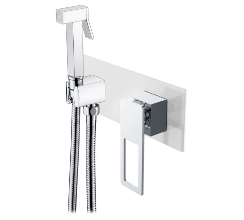 Гигиенический душ со смесителем встраиваемый Boheme Q белый/хром 147-WCR