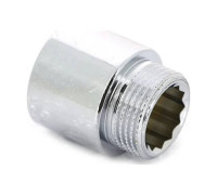 Удлинитель резьбовой Tiemme 1 x 25 мм Н/В латунный хромированный 1500491