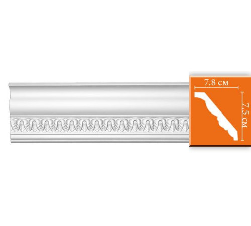 Плинтус потолочный DECOMASTER 95350 с рисунком полиуретан 75х78х2400 мм 95350