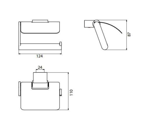 Держатель туалетной бумаги emco System2 с крышкой подвесной хром 3500 001 06