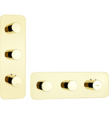 Внешняя часть термостата Bossini HighFlow с цельной панелью золото Z031204.021