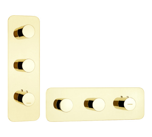 Внешняя часть термостата Bossini HighFlow с цельной панелью золото Z031204.021