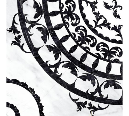 Вставка напольная Cersanit Oriental черно-белая 42х42 см OE6R442