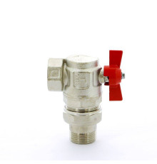 Кран шаровой ITAP IDEAL 1 НВ угловой с разъемным соединением бабочка 298