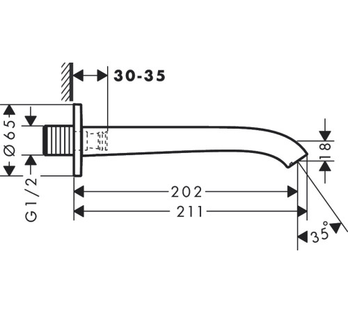 Излив на ванну Hansgrohe Vivenis чёрный матовый 75410670