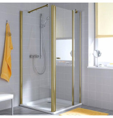 Уголок душевой Kermi Atea 1200x900x2000 мм HeliosGold прозрачное стекло Kermiclean AT 1GR 12020 PK / AT TWD 09020 PK