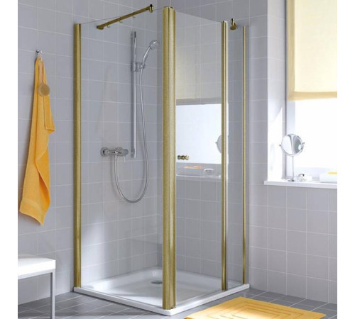 Уголок душевой Kermi Atea 1200x900x2000 мм HeliosGold прозрачное стекло Kermiclean AT 1GR 12020 PK / AT TWD 09020 PK
