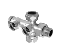 Узел нижний Tiemme для однотрубных систем из стены 3370005