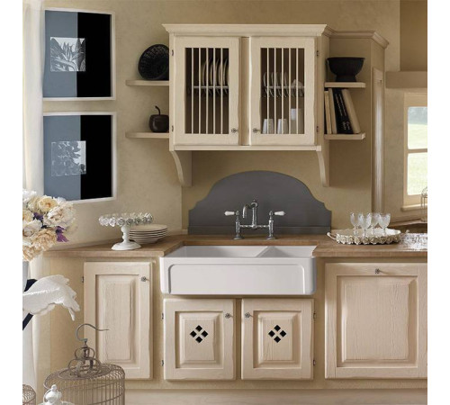 Раковина кухонная Kerasan Hannah Oxfordshire 100x47x25.4 см без отверстия белый 543001