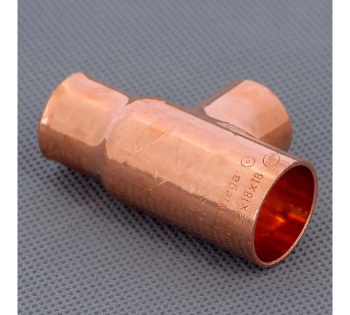 Тройник медный под пайку Viega 22х18х18 мм 103217