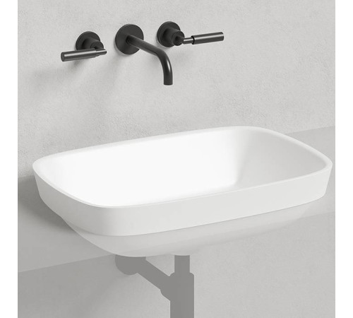 Раковина накладная Salini Marea 60х40х16 см S-Stone белый матовый 1802202M