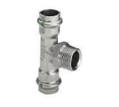 Тройник Viega Sanpress Inox с SC-Contur НР 35x3/4x35 мм нержавеющая сталь 2317.1 446000