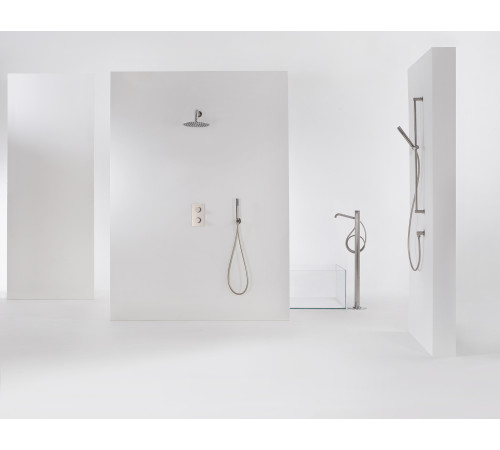 Душевой набор Bossini Zen Inox ручной душ со шлангом и держателем матовая сталь INC004.075