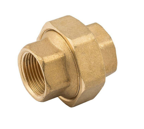 Сгон прямой американка General Fittings ВВ 1 1/2 латунь плоское уплотнение 21112