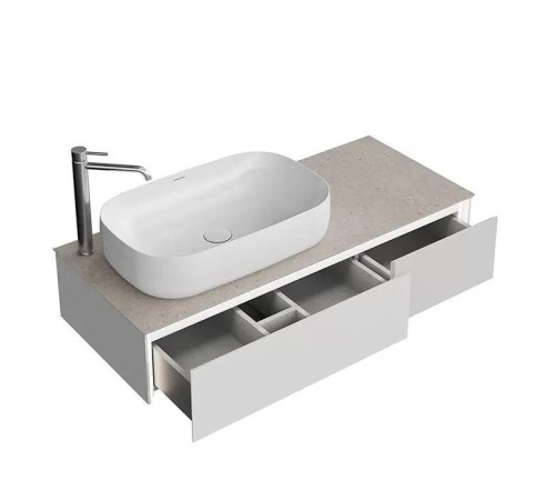 Тумба под раковину подвесная Kerama Marazzi Magica 115.4х48.5х22 см 2 ящика утренний серый матовый MA.120.2/MGR.M