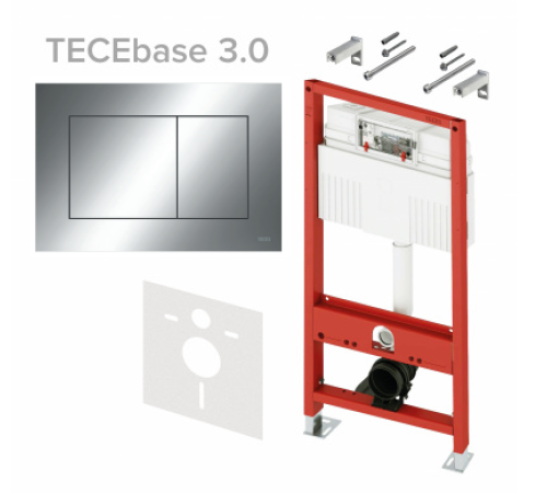 Инсталляция для унитаза TECE TECEbase 3.0 500х230х1320 мм клавиша TECEnow хром N500412