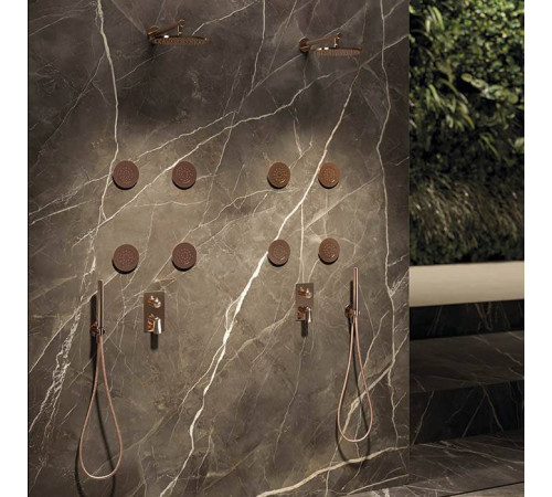 Верхний душ Newform X-STEEL 316 25 см без кронштейна G1/2 PVD Brushed copper bronze 29392X.59.067