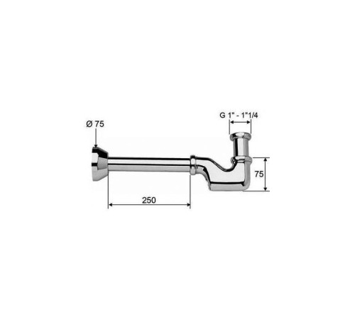 Сифон для раковины и биде Daniel Rubinetterie 1 1/4 золото A760114