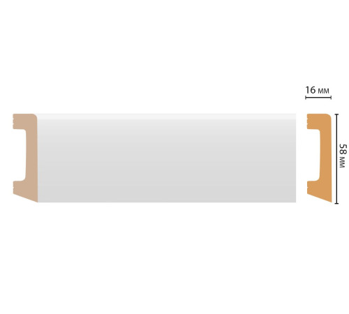 Плинтус напольный DECOMASTER D234 DM 58х16х2000 мм D234 DM