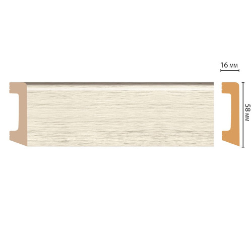 Плинтус напольный DECOMASTER D234-1070 ДМ 58х16х2400 мм D234-1070 ДМ