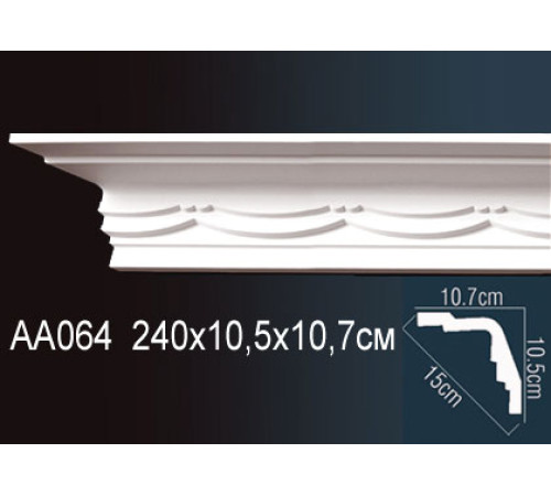 Карниз потолочный Perfect AA064 полиуретановый с рисунком AA064