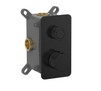 Термостат встраиваемый AQUAMET Siena 1 потр. с рег. напора и внутр. частью черный AQM8810MB