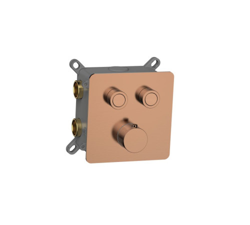 Термостат встраиваемый AQUAMET Siena 2 потр. с рег. напора и внутр. частью медь AQM8811BC