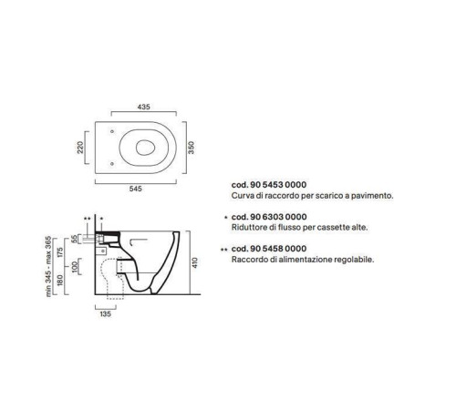 Унитаз напольный Catalano Sfera 55х35 см Rimless белый глянцевый 0514550001 9056080000