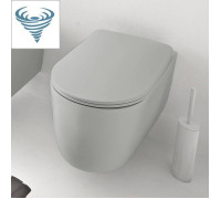 Унитаз безободковый подвесной Kerasan Nolita 55х35 см Tornado с креплениями WB9N светло-серый 531559