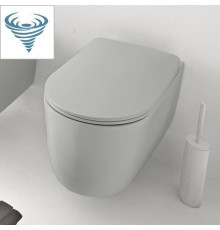 Унитаз безободковый подвесной Kerasan Nolita 55х35 см Tornado с креплениями WB9N светло-серый 531559