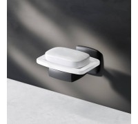 Мыльница AM.PM Gem стеклянная с настенным держателем черная A9034222